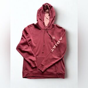 Ariat Dusty Rose Hoodie with Drawstring Burgundy and Pink